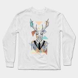 Geometric Deer Long Sleeve T-Shirt